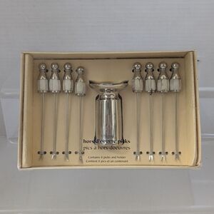Pier 1 Imports Mother of Pearl & Stainless Steel cocktail hors d'oeuvre